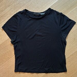 Alice and Olivia - Black Cindy classic crop tee - Small